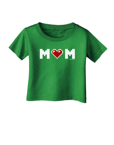 Mom Pixel Heart Infant T-Shirt Dark-Infant T-Shirt-TooLoud-Clover-Green-06-Months-Davson Sales
