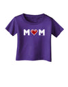 Mom Pixel Heart Infant T-Shirt Dark-Infant T-Shirt-TooLoud-Purple-06-Months-Davson Sales