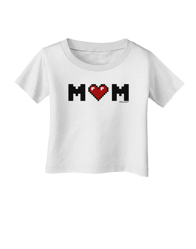 Mom Pixel Heart Infant T-Shirt-Infant T-Shirt-TooLoud-White-06-Months-Davson Sales