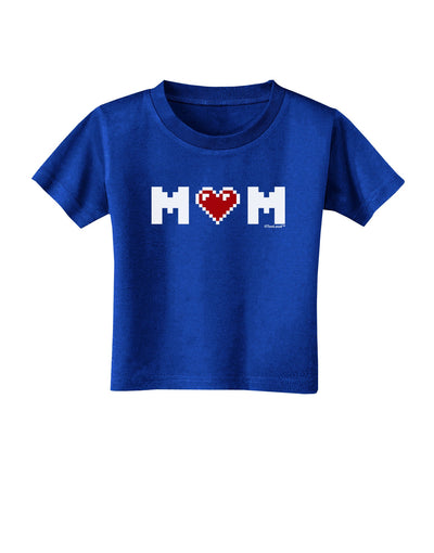 Mom Pixel Heart Toddler T-Shirt Dark-Toddler T-Shirt-TooLoud-Royal-Blue-2T-Davson Sales