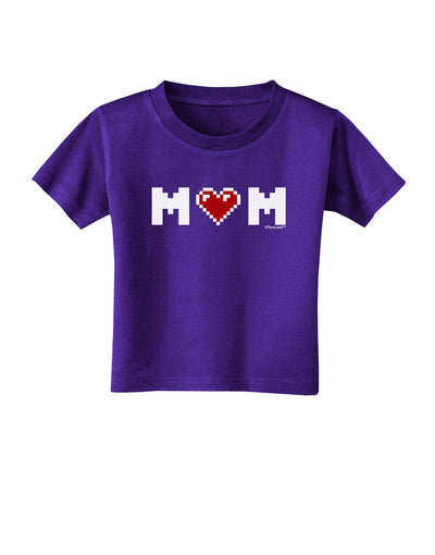 Mom Pixel Heart Toddler T-Shirt Dark-Toddler T-Shirt-TooLoud-Purple-2T-Davson Sales