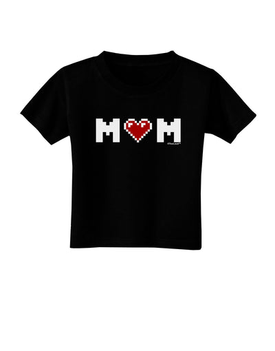 Mom Pixel Heart Toddler T-Shirt Dark-Toddler T-Shirt-TooLoud-Black-2T-Davson Sales