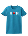 Mom Pixel Heart Womens Dark T-Shirt-TooLoud-Turquoise-X-Small-Davson Sales