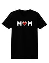 Mom Pixel Heart Womens Dark T-Shirt-TooLoud-Black-X-Small-Davson Sales