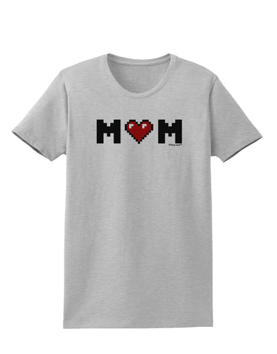 Mom Pixel Heart Womens T-Shirt-Womens T-Shirt-TooLoud-AshGray-X-Small-Davson Sales