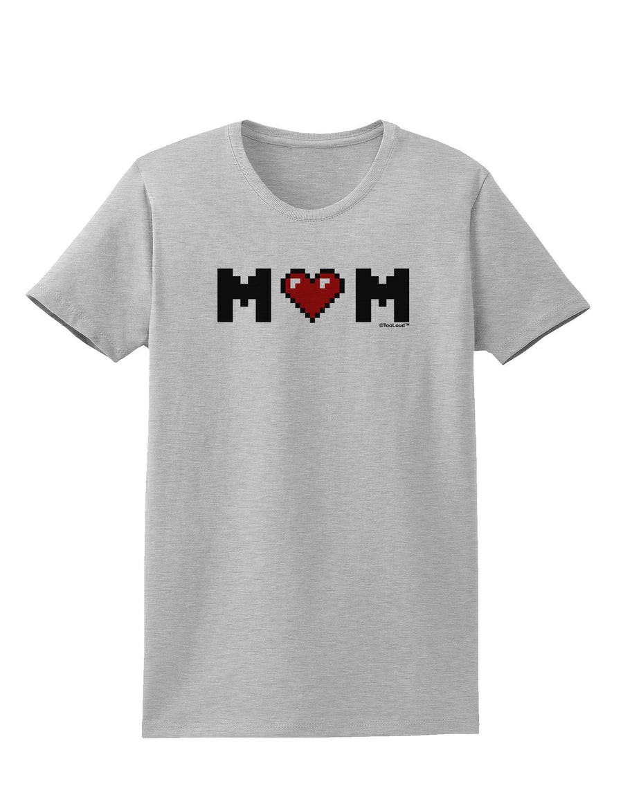 Mom Pixel Heart Womens T-Shirt-Womens T-Shirt-TooLoud-White-X-Small-Davson Sales