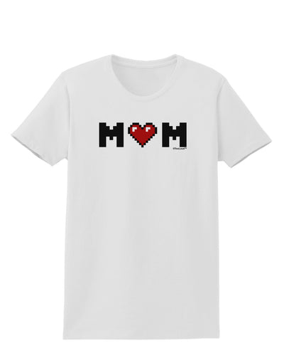 Mom Pixel Heart Womens T-Shirt-Womens T-Shirt-TooLoud-White-X-Small-Davson Sales