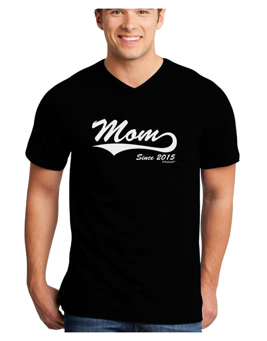 Mom Since (Your Year Personalized) Design Adult Dark V-Neck T-Shirt by TooLoud-Mens V-Neck T-Shirt-TooLoud-Black-Small-Davson Sales