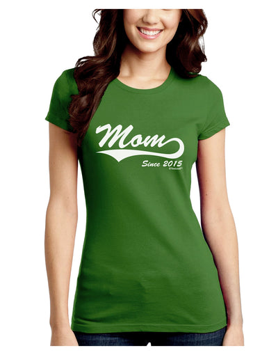 Mom Since (Your Year Personalized) Design Juniors Crew Dark T-Shirt by TooLoud-T-Shirts Juniors Tops-TooLoud-Kiwi-Green-Juniors Fitted X-Small-Davson Sales