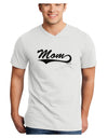 Mom - Sports Tail Script Adult V-Neck T-shirt by TooLoud-Mens V-Neck T-Shirt-TooLoud-White-Small-Davson Sales