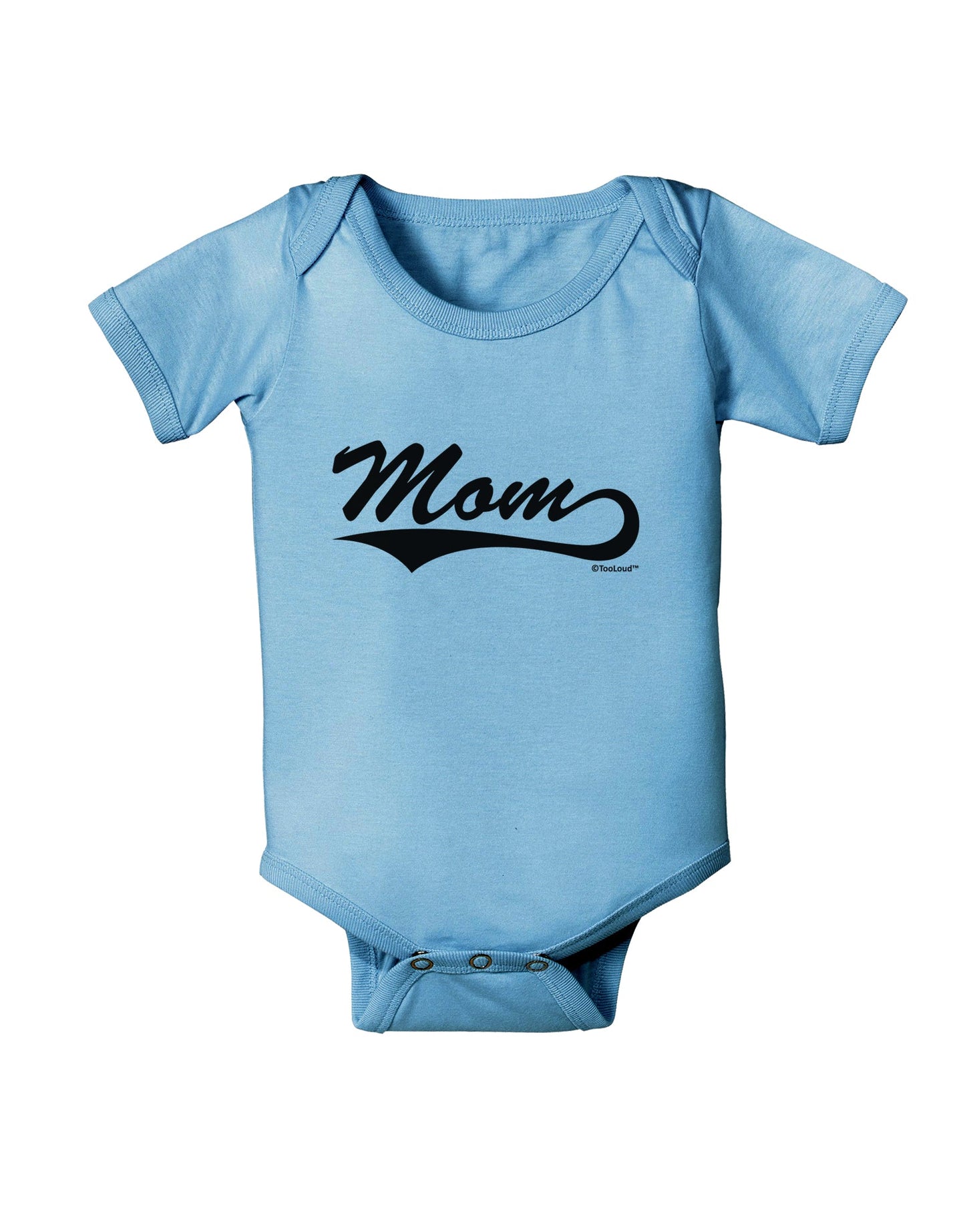 Mom - Sports Tail Script Baby Romper Bodysuit by TooLoud-Baby Romper-TooLoud-Light-Blue-06-Months-Davson Sales