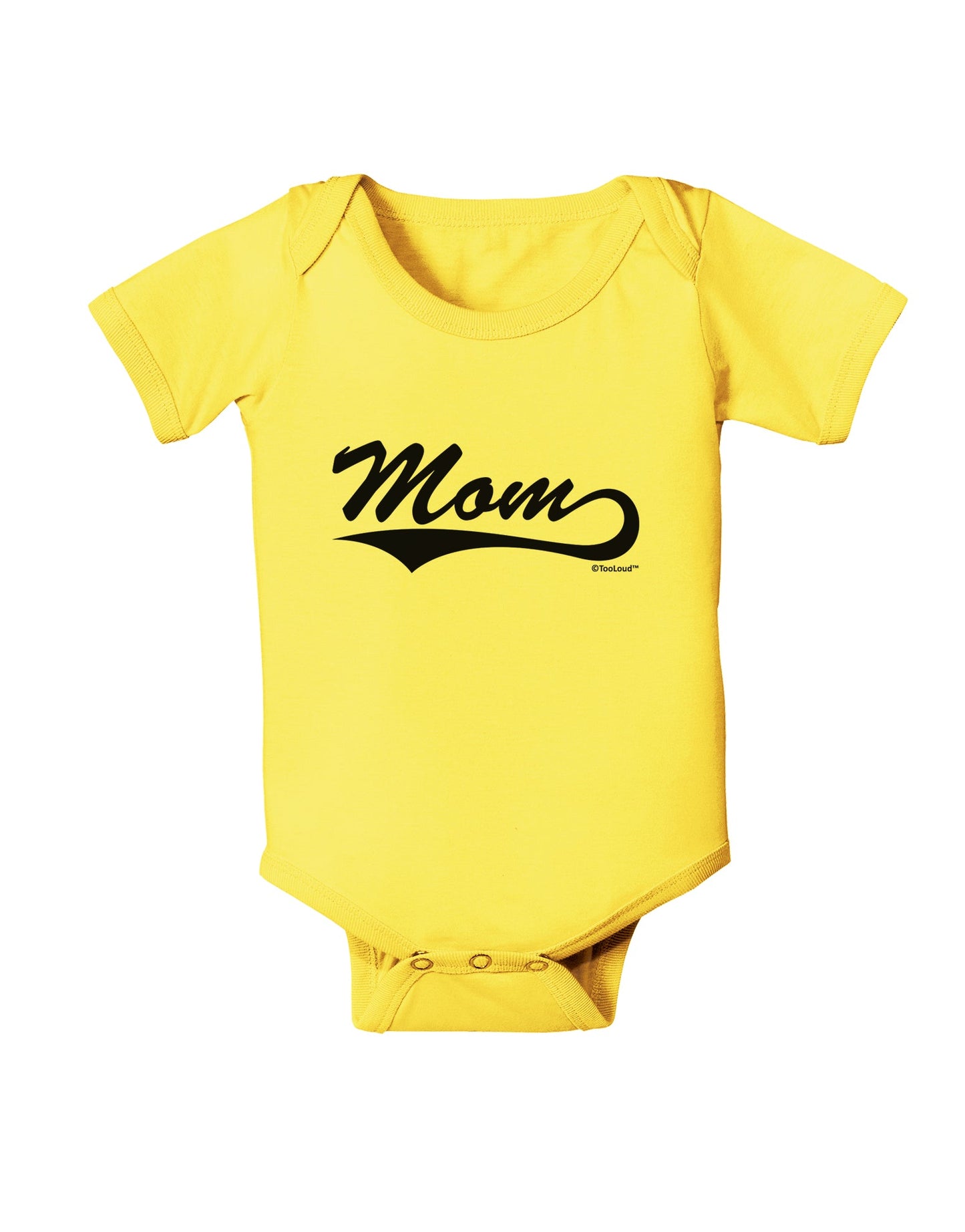 Mom - Sports Tail Script Baby Romper Bodysuit by TooLoud-Baby Romper-TooLoud-Yellow-06-Months-Davson Sales