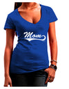 Mom - Sports Tail Script Juniors V-Neck Dark T-Shirt by TooLoud-Womens V-Neck T-Shirts-TooLoud-Royal-Blue-Juniors Fitted Small-Davson Sales