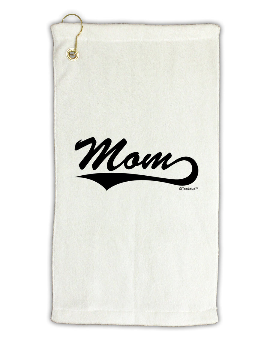 Mom - Sports Tail Script Micro Terry Gromet Golf Towel 16 x 25 inch by TooLoud-Golf Towel-TooLoud-White-Davson Sales