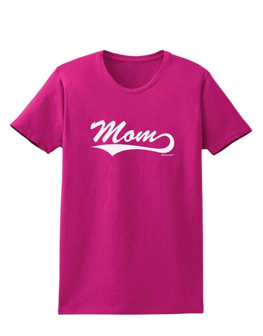 Mom - Sports Tail Script Womens Dark T-Shirt by TooLoud-Womens T-Shirt-TooLoud-Black-X-Small-Davson Sales