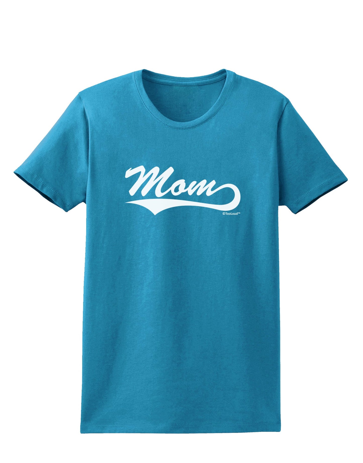 Mom - Sports Tail Script Womens Dark T-Shirt by TooLoud-Womens T-Shirt-TooLoud-Turquoise-X-Small-Davson Sales
