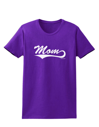 Mom - Sports Tail Script Womens Dark T-Shirt by TooLoud-Womens T-Shirt-TooLoud-Purple-X-Small-Davson Sales