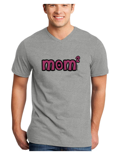 Mom Squared - Cute Mom of Two Design Adult V-Neck T-shirt by TooLoud-Mens V-Neck T-Shirt-TooLoud-HeatherGray-Small-Davson Sales