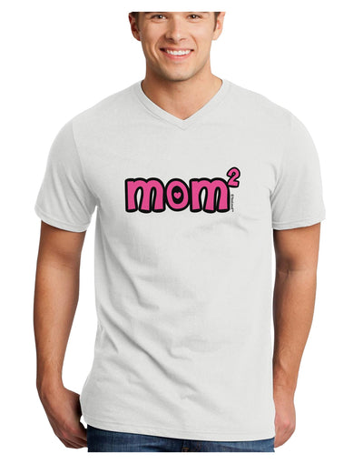 Mom Squared - Cute Mom of Two Design Adult V-Neck T-shirt by TooLoud-Mens V-Neck T-Shirt-TooLoud-White-Small-Davson Sales