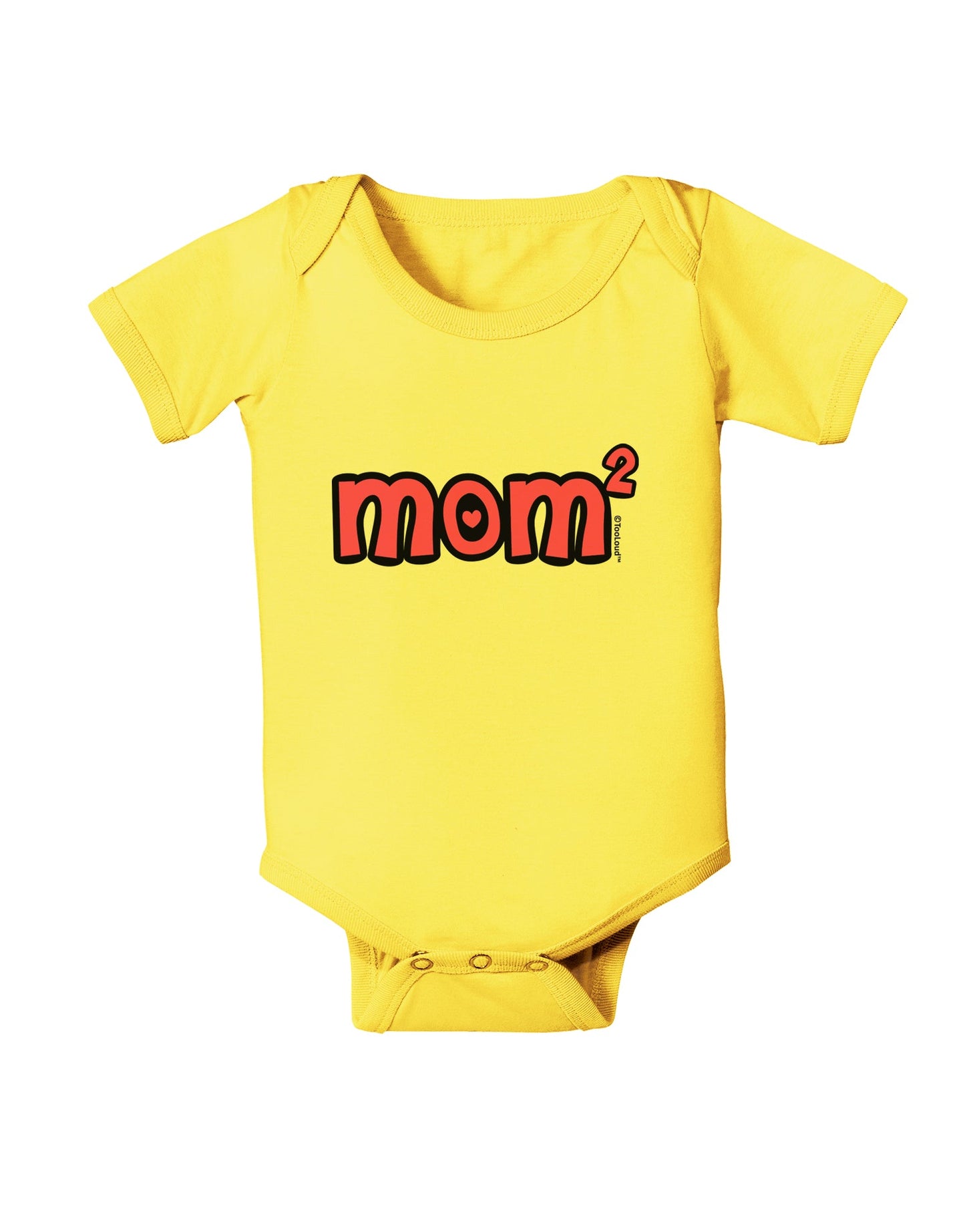 Mom Squared - Cute Mom of Two Design Baby Romper Bodysuit by TooLoud-Baby Romper-TooLoud-Yellow-06-Months-Davson Sales