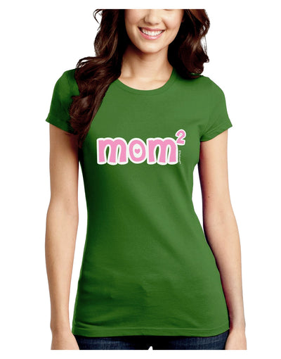 Mom Squared - Cute Mom of Two Design Juniors Crew Dark T-Shirt by TooLoud-T-Shirts Juniors Tops-TooLoud-Kiwi-Green-Juniors Fitted X-Small-Davson Sales