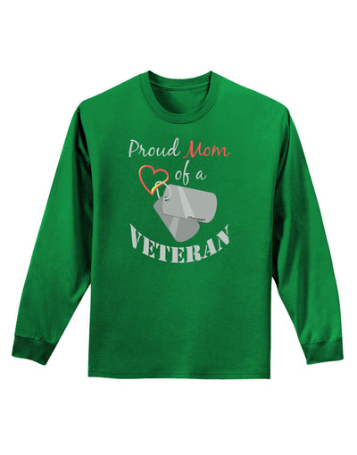 Mom of Veteran Adult Long Sleeve Dark T-Shirt-TooLoud-Kelly-Green-Small-Davson Sales