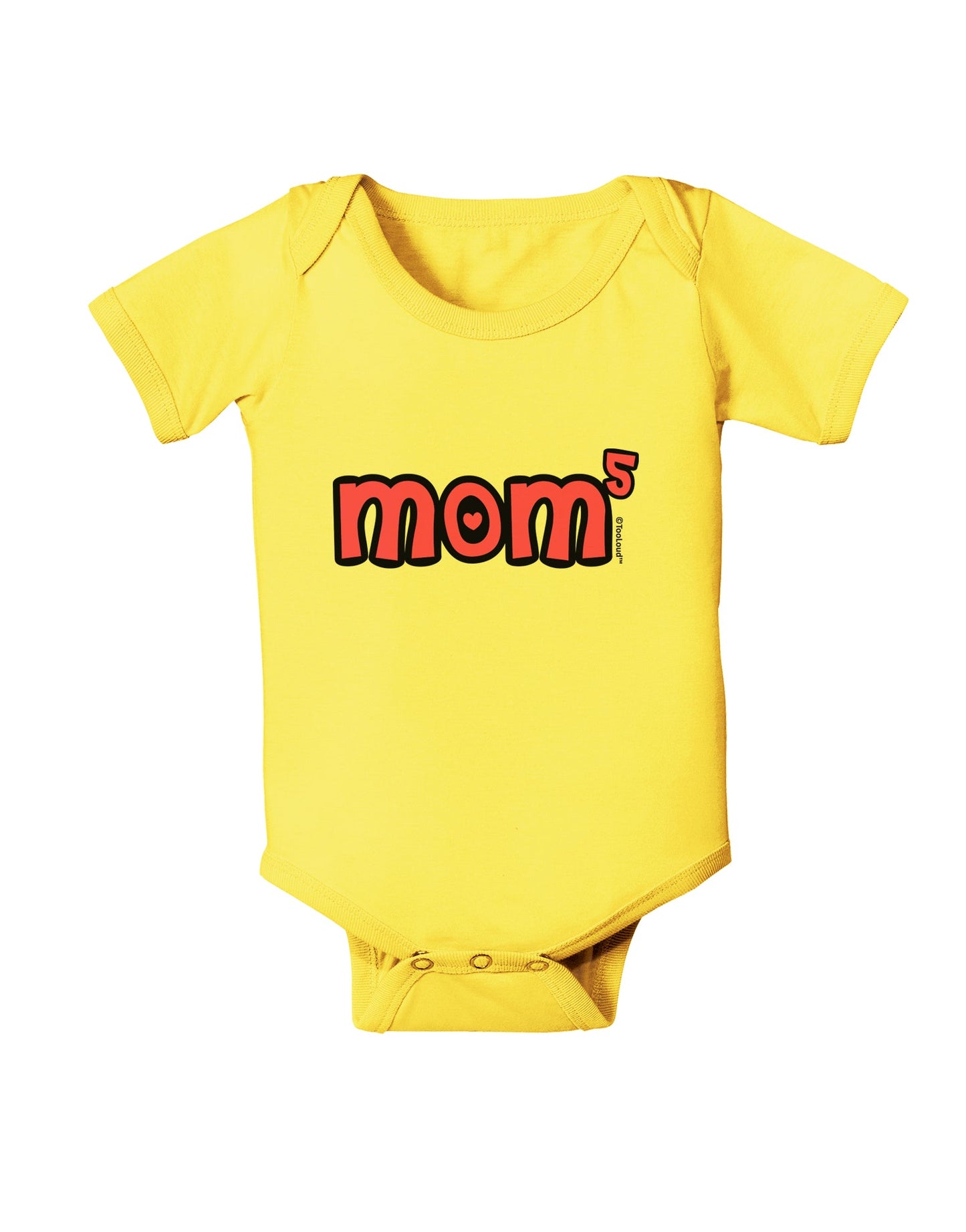 Mom to the Fifth Power - Cute Mom of 5 Design Baby Romper Bodysuit by TooLoud-Baby Romper-TooLoud-Yellow-06-Months-Davson Sales