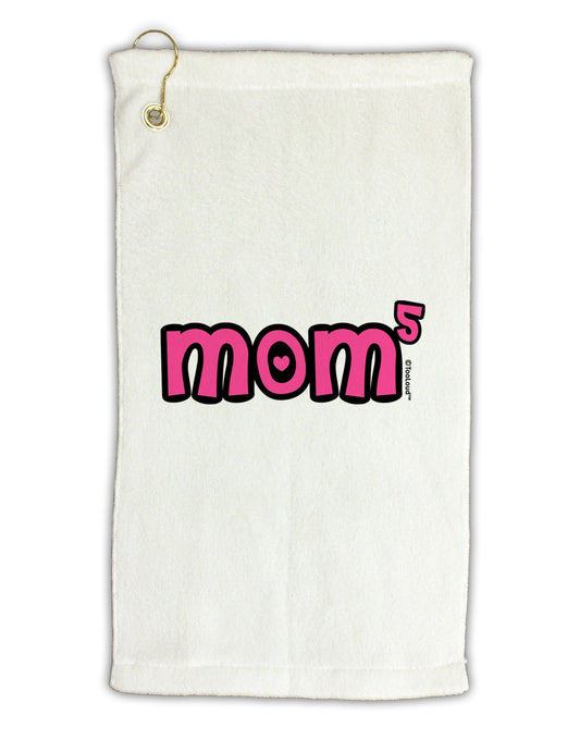 Mom to the Fifth Power - Cute Mom of 5 Design Micro Terry Gromet Golf Towel 16 x 25 inch by TooLoud-Golf Towel-TooLoud-White-Davson Sales