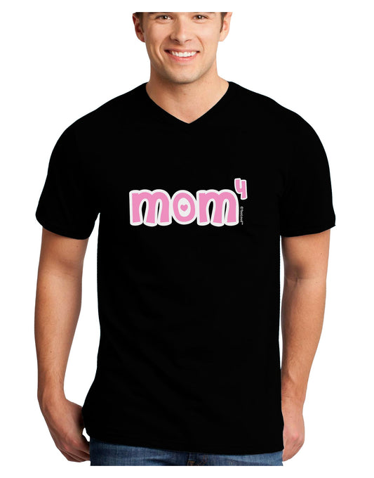 Mom to the Fourth Power - Cute Mom of 4 Design Adult Dark V-Neck T-Shirt by TooLoud-Mens V-Neck T-Shirt-TooLoud-Black-Small-Davson Sales