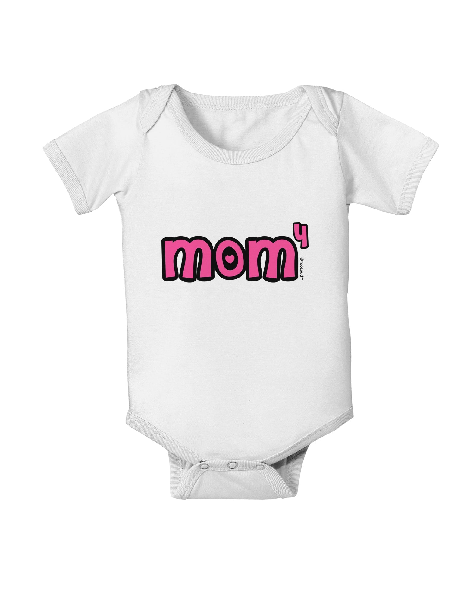 Mom to the Fourth Power - Cute Mom of 4 Design Baby Romper Bodysuit by TooLoud-Baby Romper-TooLoud-White-06-Months-Davson Sales