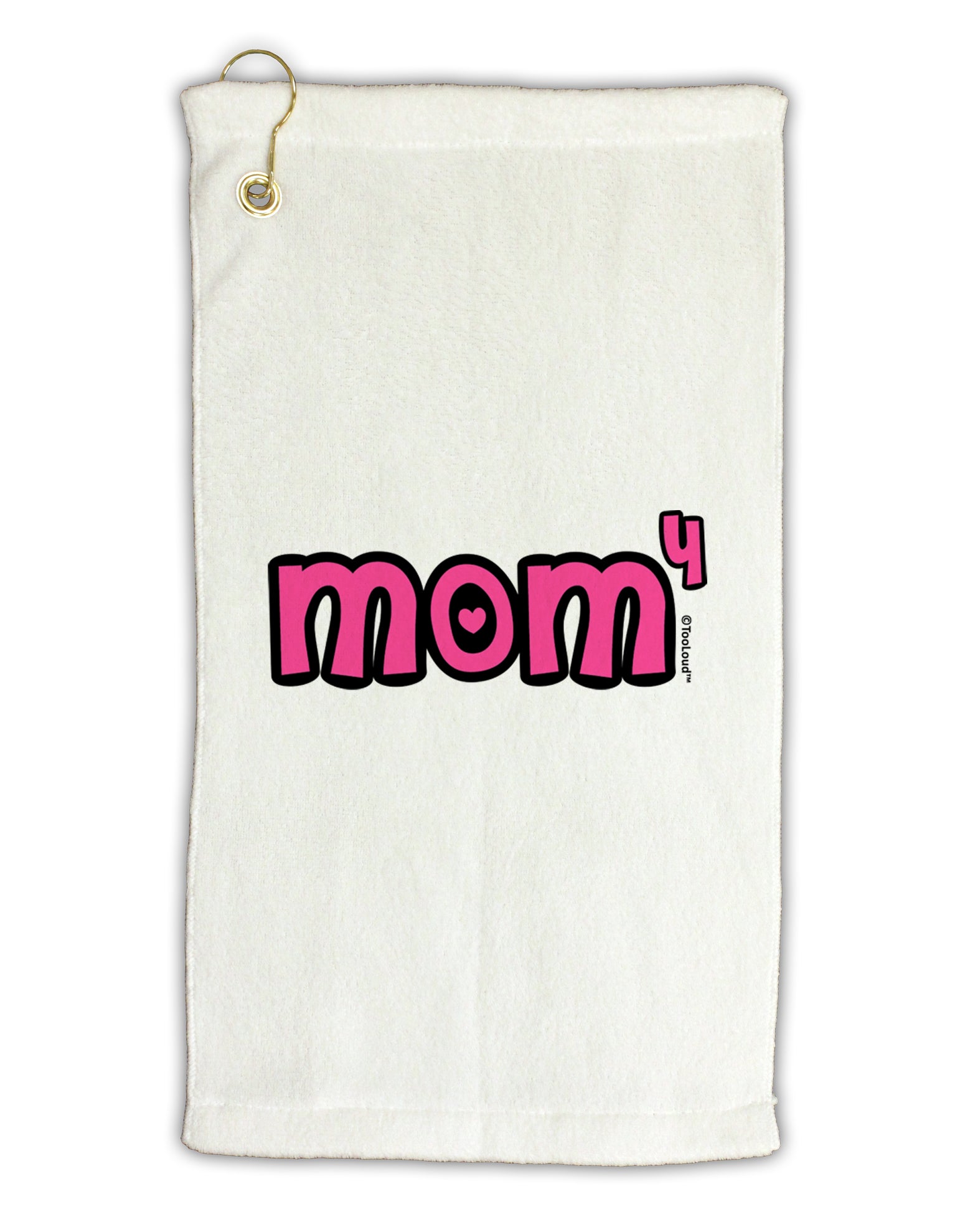 Mom to the Fourth Power - Cute Mom of 4 Design Micro Terry Gromet Golf Towel 16 x 25 inch by TooLoud-Golf Towel-TooLoud-White-Davson Sales