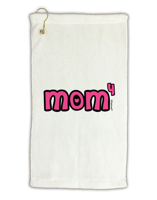 Mom to the Fourth Power - Cute Mom of 4 Design Micro Terry Gromet Golf Towel 16 x 25 inch by TooLoud-Golf Towel-TooLoud-White-Davson Sales