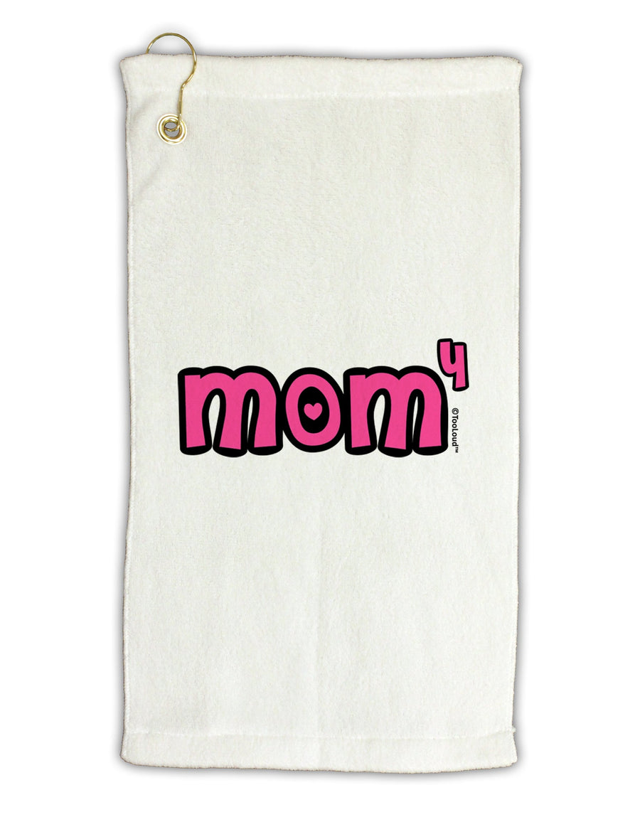 Mom to the Fourth Power - Cute Mom of 4 Design Micro Terry Gromet Golf Towel 16 x 25 inch by TooLoud-Golf Towel-TooLoud-White-Davson Sales