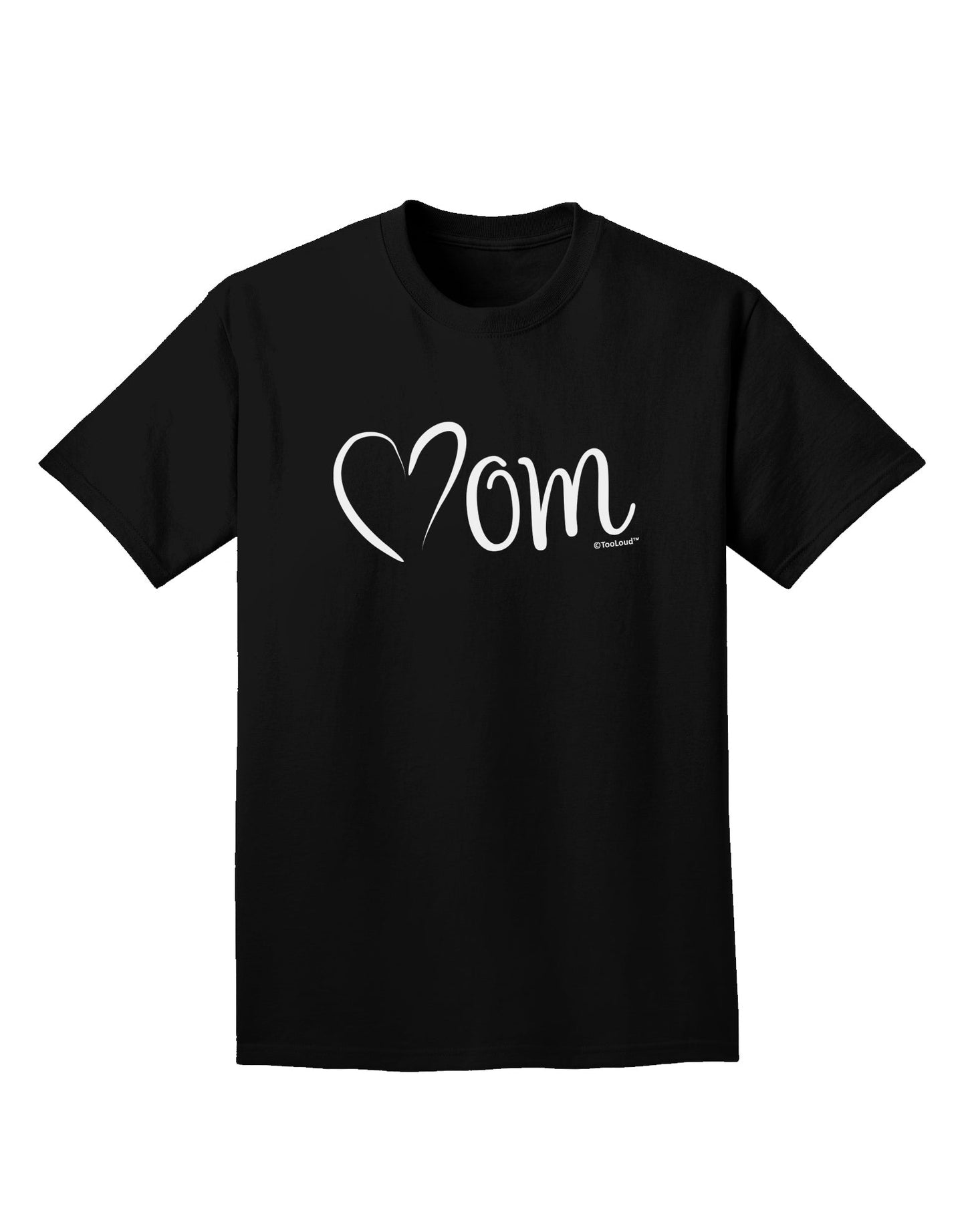 Mom with Brushed Heart Design Adult Dark T-Shirt by TooLoud-Mens T-Shirt-TooLoud-Black-Small-Davson Sales