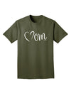 Mom with Brushed Heart Design Adult Dark T-Shirt by TooLoud-Mens T-Shirt-TooLoud-Military-Green-Small-Davson Sales