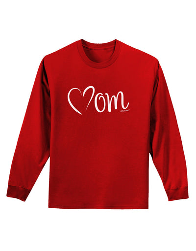 Mom with Brushed Heart Design Adult Long Sleeve Dark T-Shirt by TooLoud-TooLoud-Red-Small-Davson Sales