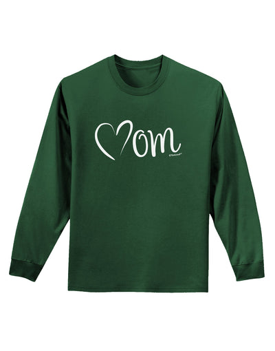 Mom with Brushed Heart Design Adult Long Sleeve Dark T-Shirt by TooLoud-TooLoud-Dark-Green-Small-Davson Sales