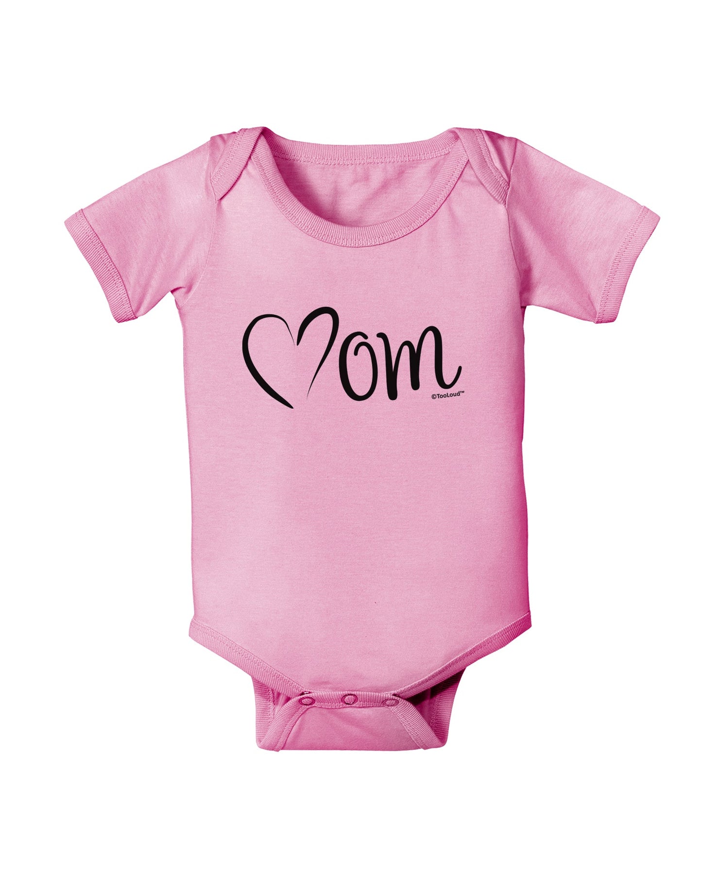 Mom with Brushed Heart Design Baby Romper Bodysuit by TooLoud-Baby Romper-TooLoud-Light-Pink-06-Months-Davson Sales