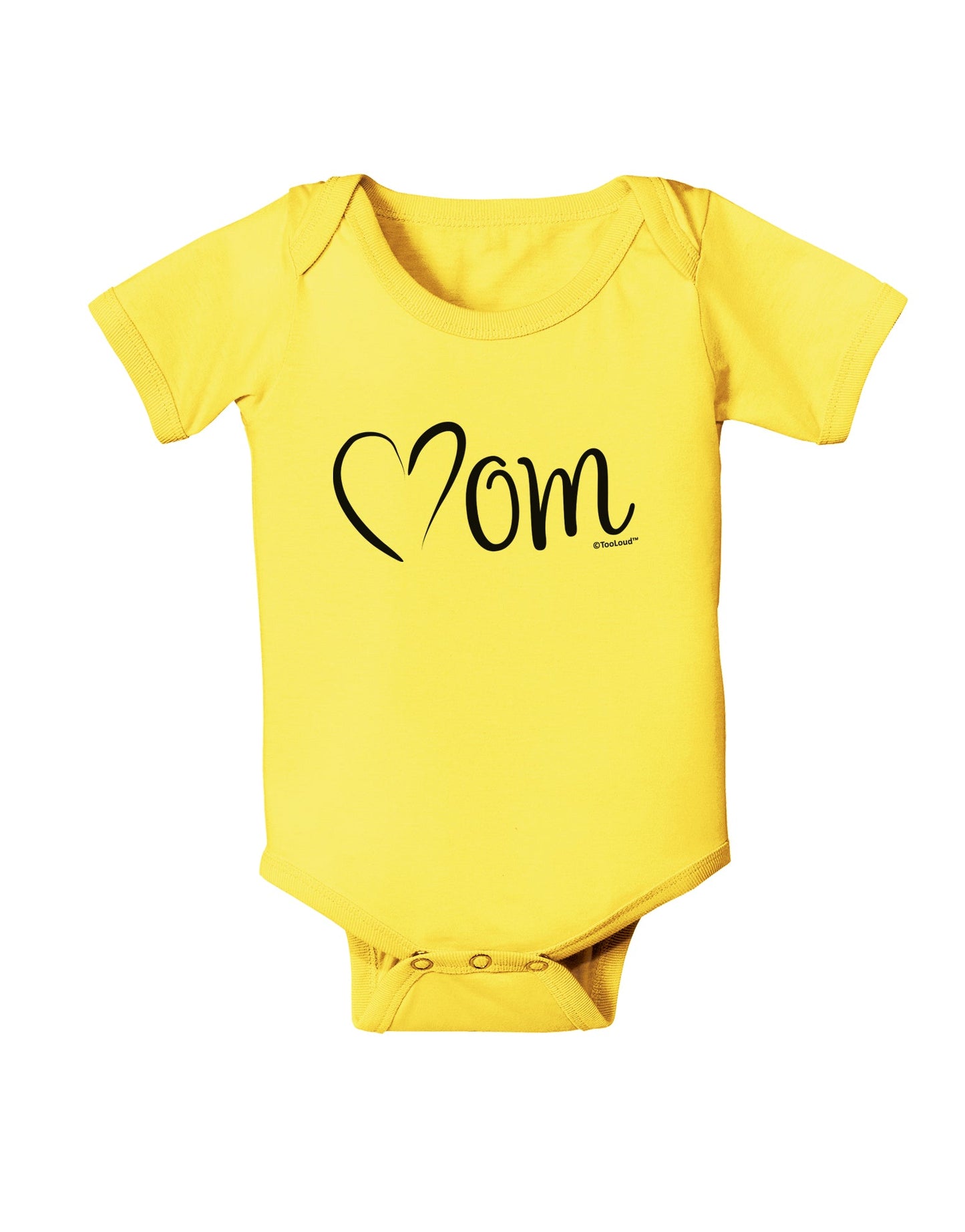 Mom with Brushed Heart Design Baby Romper Bodysuit by TooLoud-Baby Romper-TooLoud-Yellow-06-Months-Davson Sales