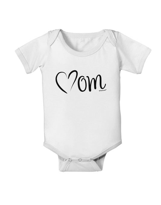 Mom with Brushed Heart Design Baby Romper Bodysuit by TooLoud-Baby Romper-TooLoud-White-06-Months-Davson Sales