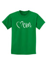 Mom with Brushed Heart Design Childrens Dark T-Shirt by TooLoud-Childrens T-Shirt-TooLoud-Kelly-Green-X-Small-Davson Sales