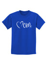 Mom with Brushed Heart Design Childrens Dark T-Shirt by TooLoud-Childrens T-Shirt-TooLoud-Royal-Blue-X-Small-Davson Sales