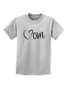 Mom with Brushed Heart Design Childrens T-Shirt by TooLoud-Childrens T-Shirt-TooLoud-AshGray-X-Small-Davson Sales