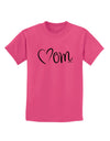 Mom with Brushed Heart Design Childrens T-Shirt by TooLoud-Childrens T-Shirt-TooLoud-Sangria-X-Small-Davson Sales