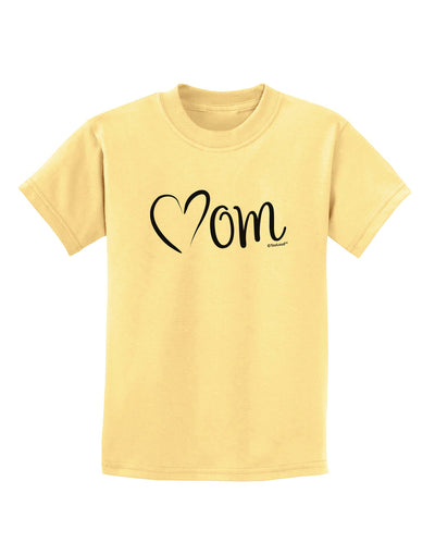 Mom with Brushed Heart Design Childrens T-Shirt by TooLoud-Childrens T-Shirt-TooLoud-Daffodil-Yellow-X-Small-Davson Sales