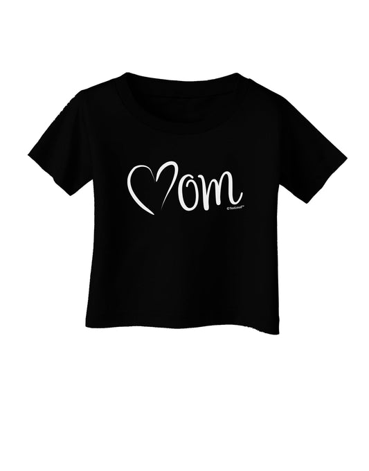 Mom with Brushed Heart Design Infant T-Shirt Dark by TooLoud-Infant T-Shirt-TooLoud-Black-06-Months-Davson Sales