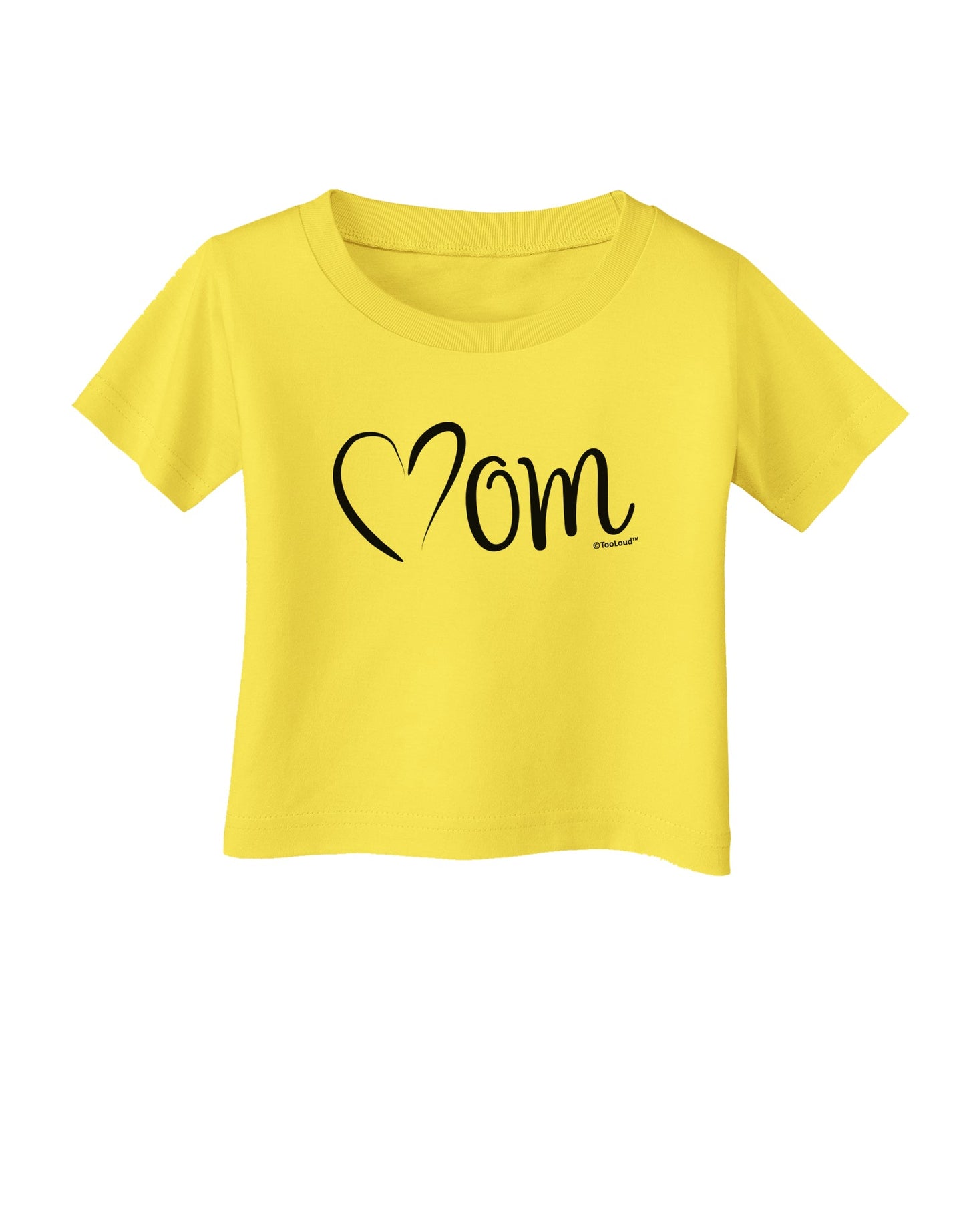 Mom with Brushed Heart Design Infant T-Shirt by TooLoud-Infant T-Shirt-TooLoud-Yellow-06-Months-Davson Sales
