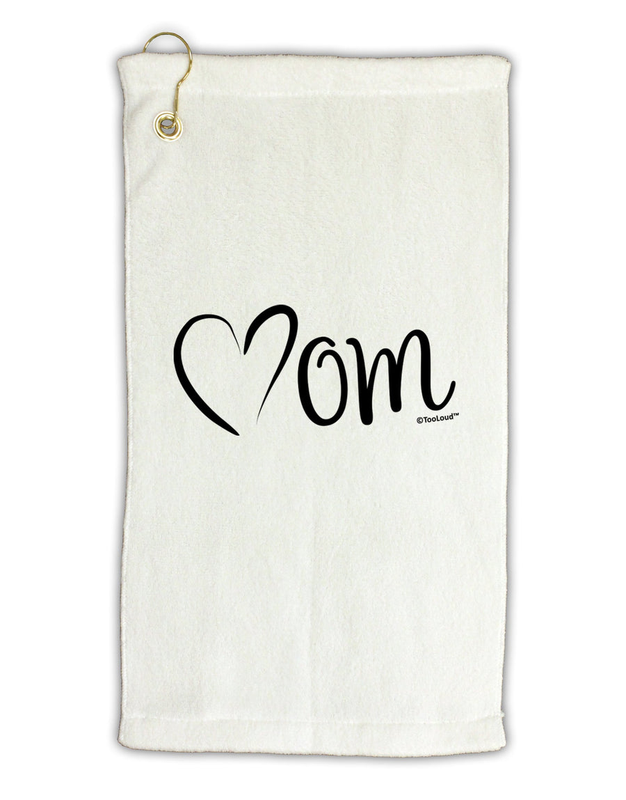 Mom with Brushed Heart Design Micro Terry Gromet Golf Towel 16 x 25 inch by TooLoud-Golf Towel-TooLoud-White-Davson Sales