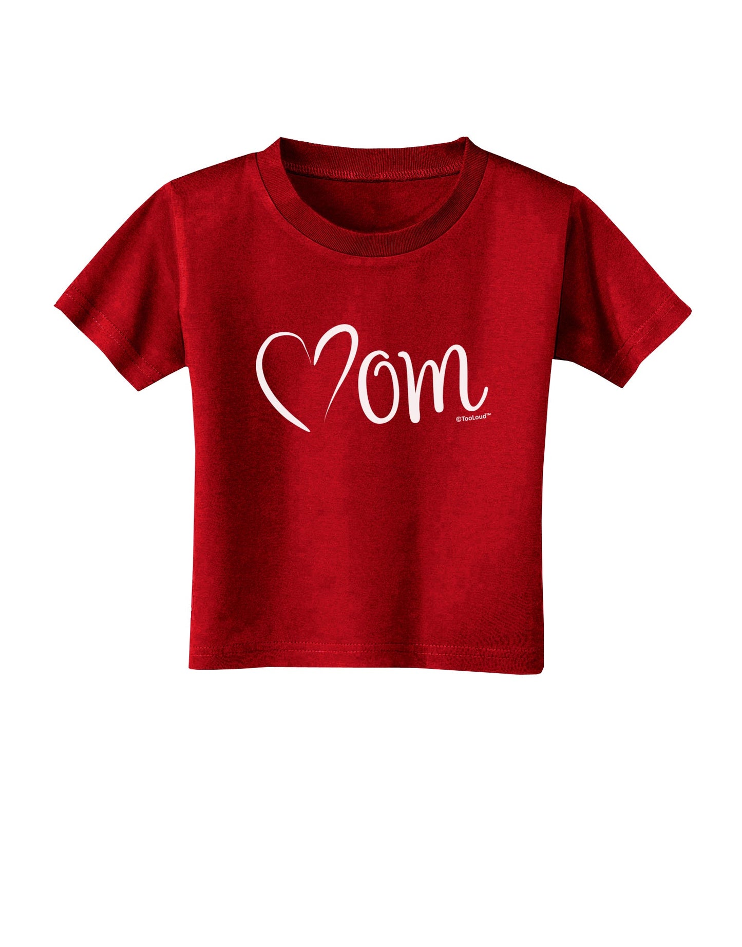Mom with Brushed Heart Design Toddler T-Shirt Dark by TooLoud-Toddler T-Shirt-TooLoud-Red-2T-Davson Sales