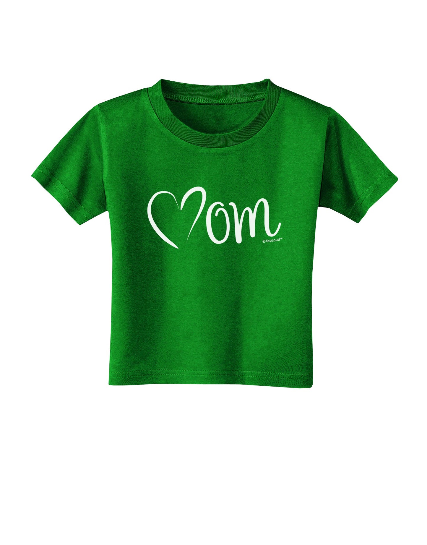Mom with Brushed Heart Design Toddler T-Shirt Dark by TooLoud-Toddler T-Shirt-TooLoud-Clover-Green-2T-Davson Sales